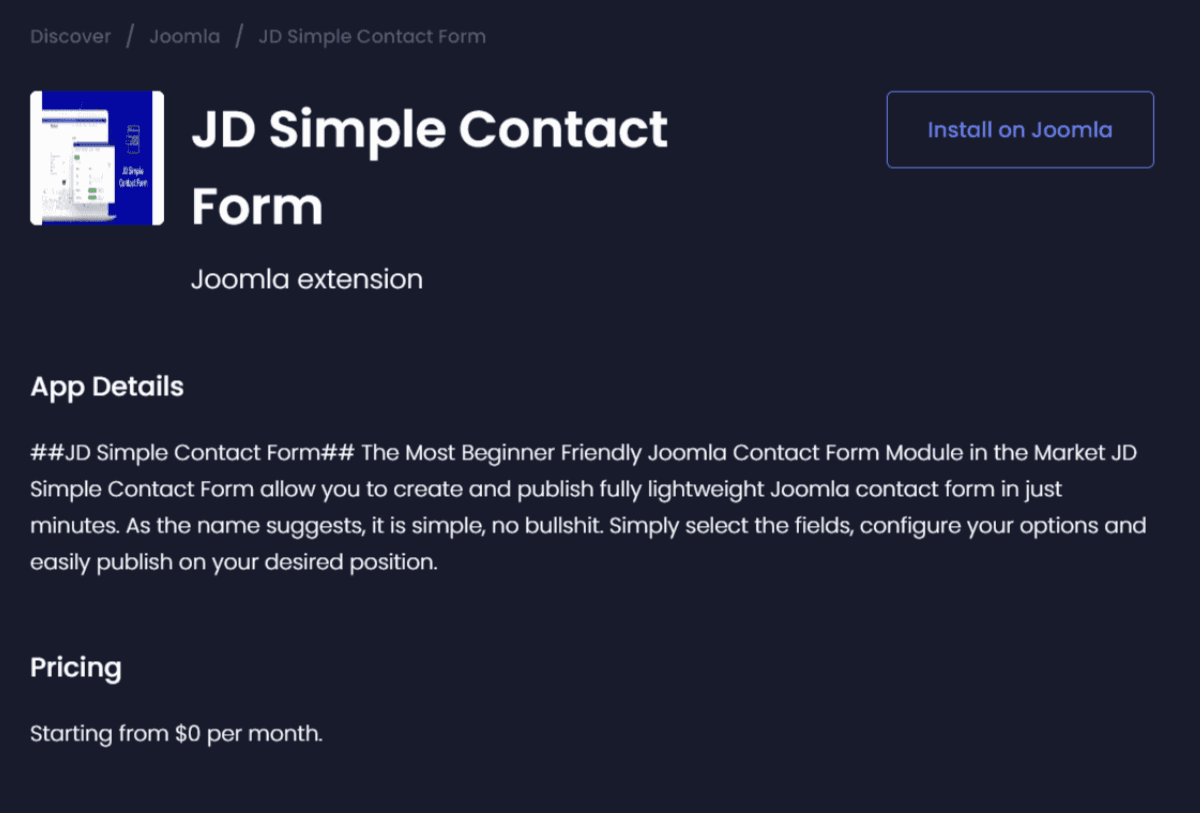 JD Simple Contact Form